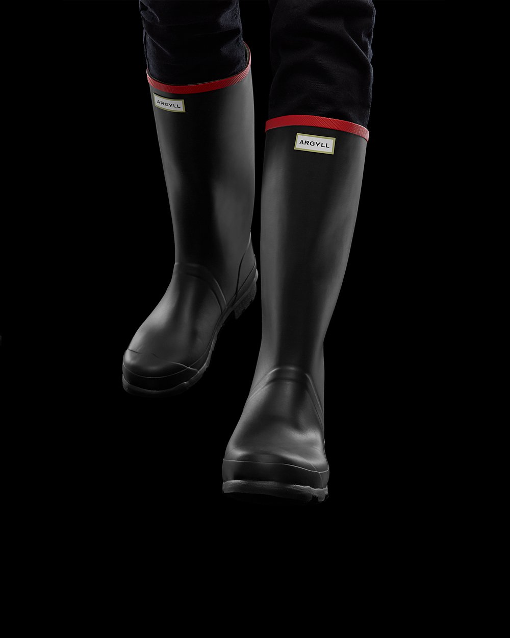 Botas de Lluvia Altas Hunter Mujer - Argyll Full Knee - Negros - MIUDJTG-83